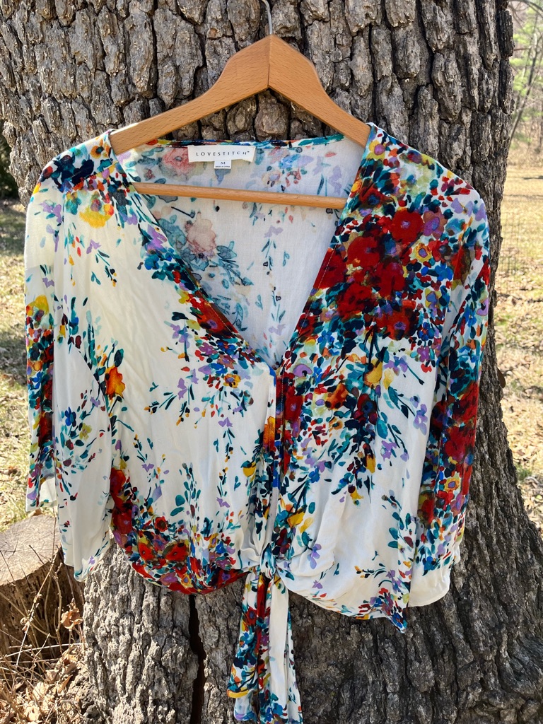 Lovestitch Front Tie Blouse In Size M